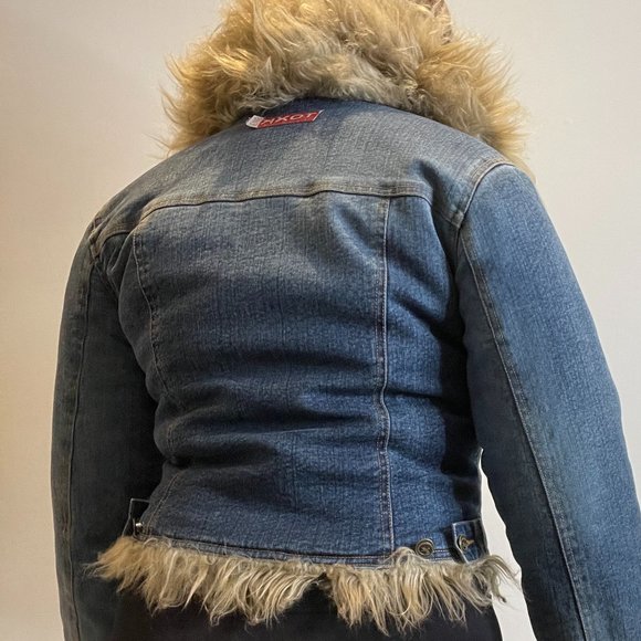 Reversible Y2K Faux Fur Denim Jacket -M- - Picture 9 of 16